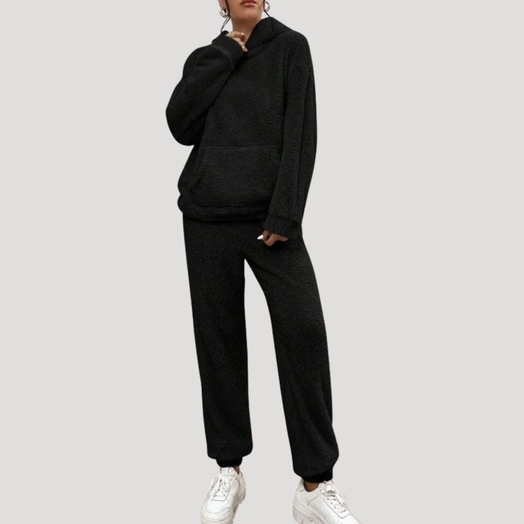 Amber | Fluffy Teddy Fleece Hoodie & Jogger Loungewear Set