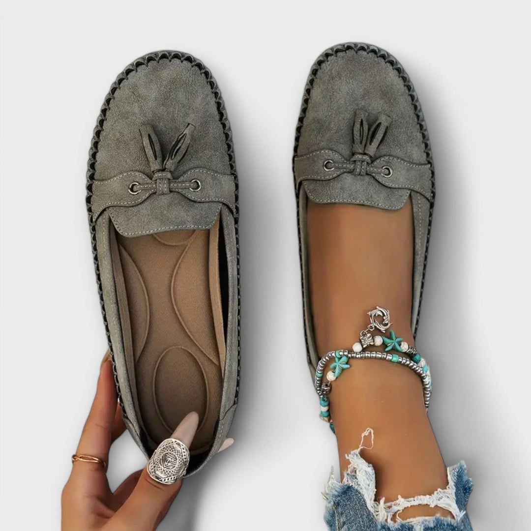 Lola | Suede Tassel Slip-On Loafer Flats