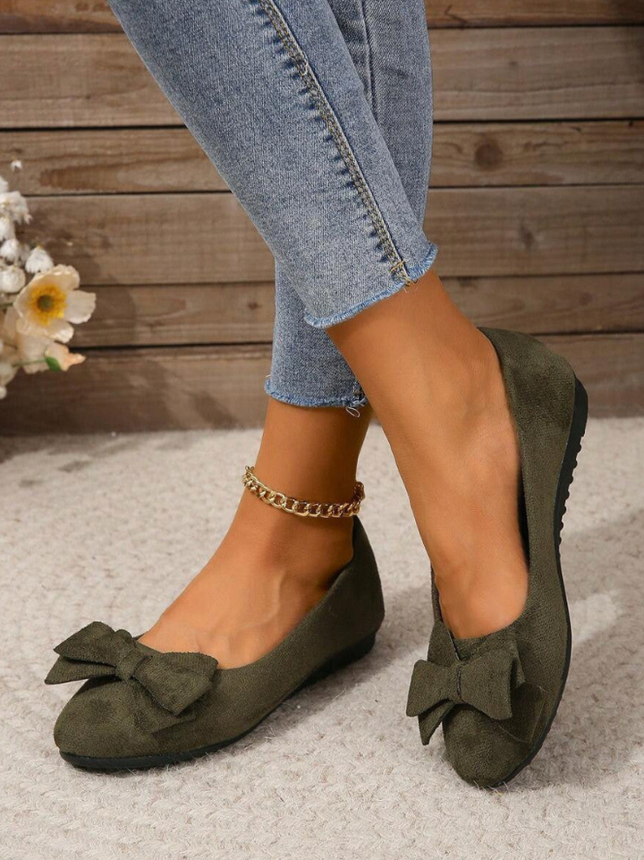 Belle | Suede Bow Ballet Flats