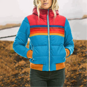 Raina | Rainbow Stripe Waterproof Quilted Jacket