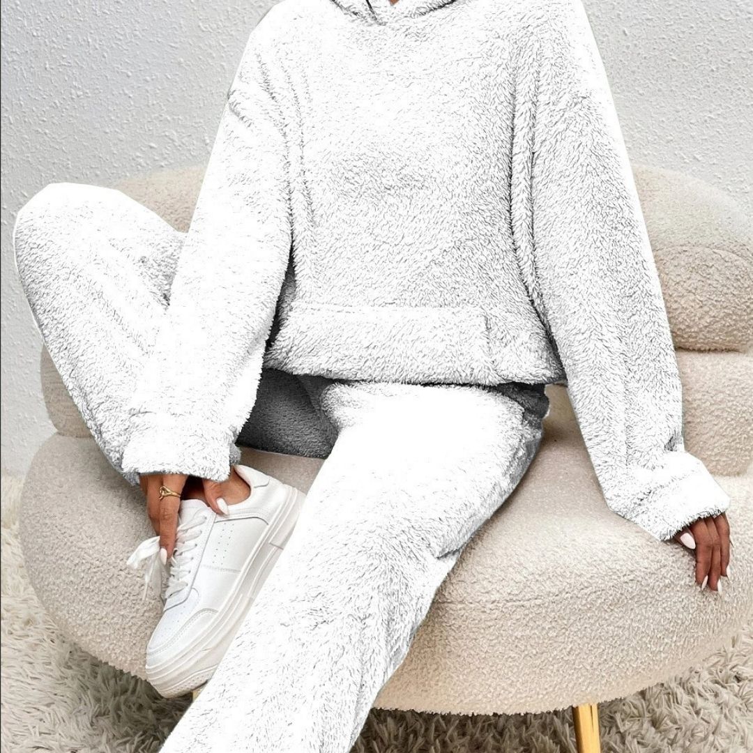 Amber | Fluffy Teddy Fleece Hoodie & Jogger Loungewear Set