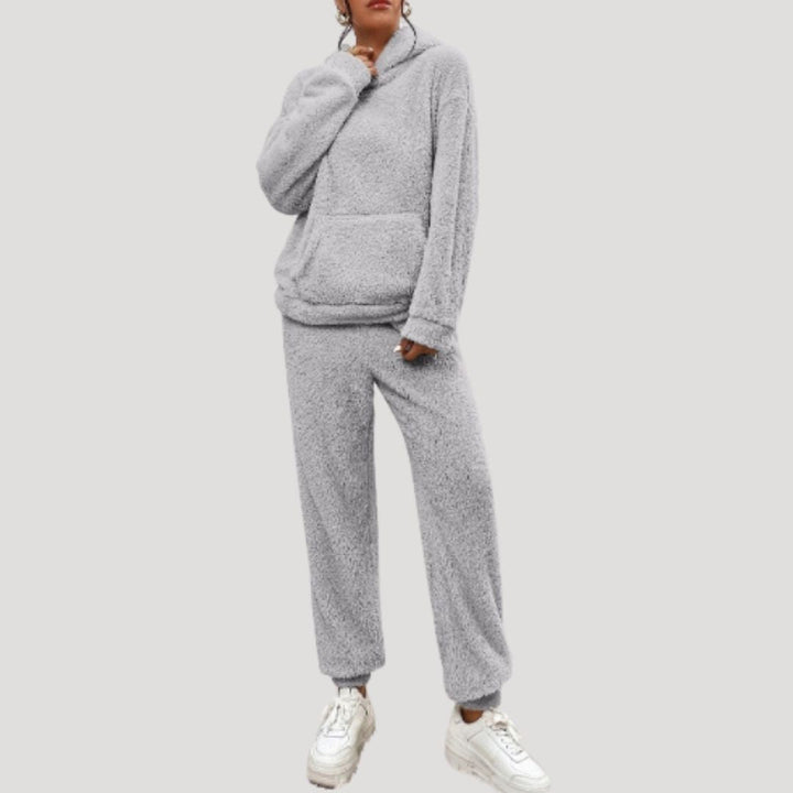 Amber | Fluffy Teddy Fleece Hoodie & Jogger Loungewear Set