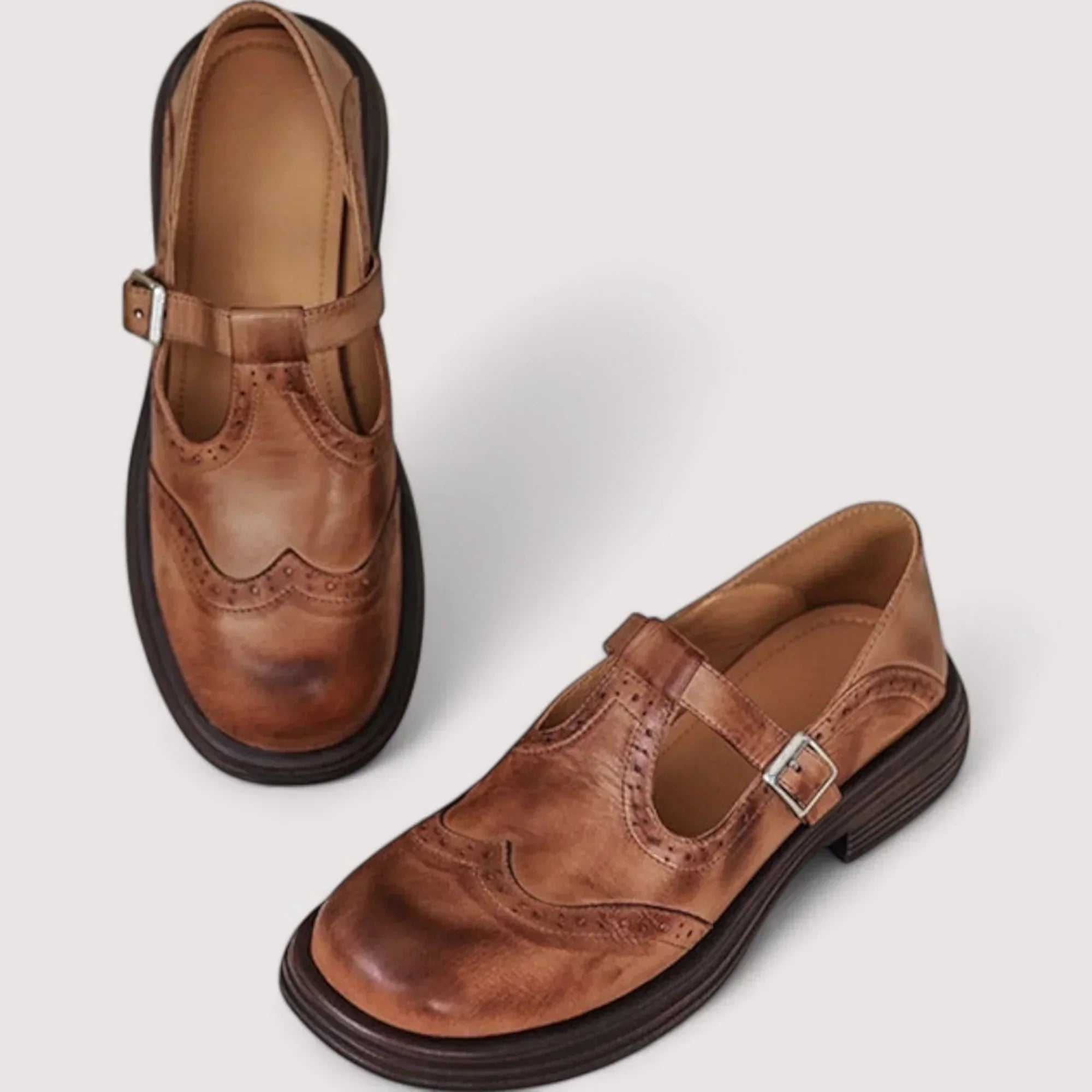 Margarethe | Women's Leather T-Bar Ankle Boots for Effortless Vintage Style