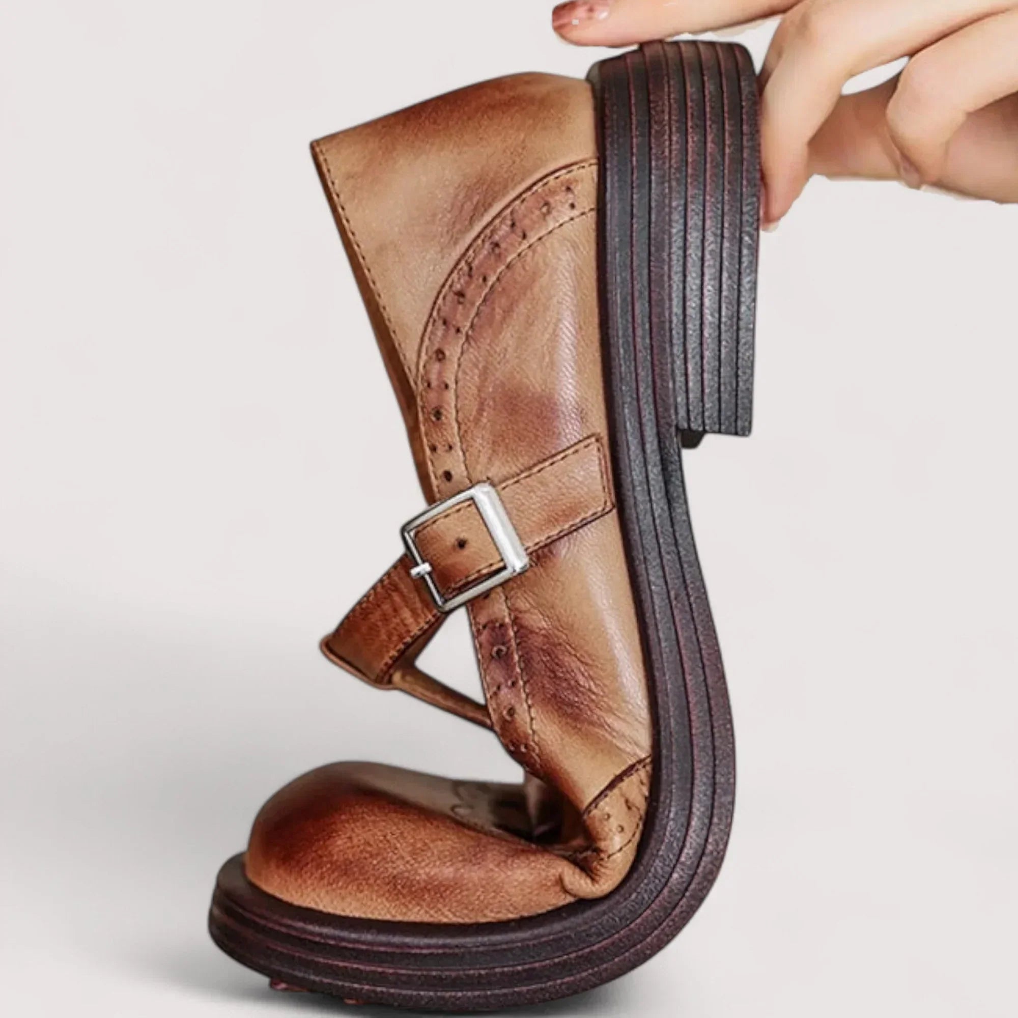 Margarethe | Women's Leather T-Bar Ankle Boots for Effortless Vintage Style