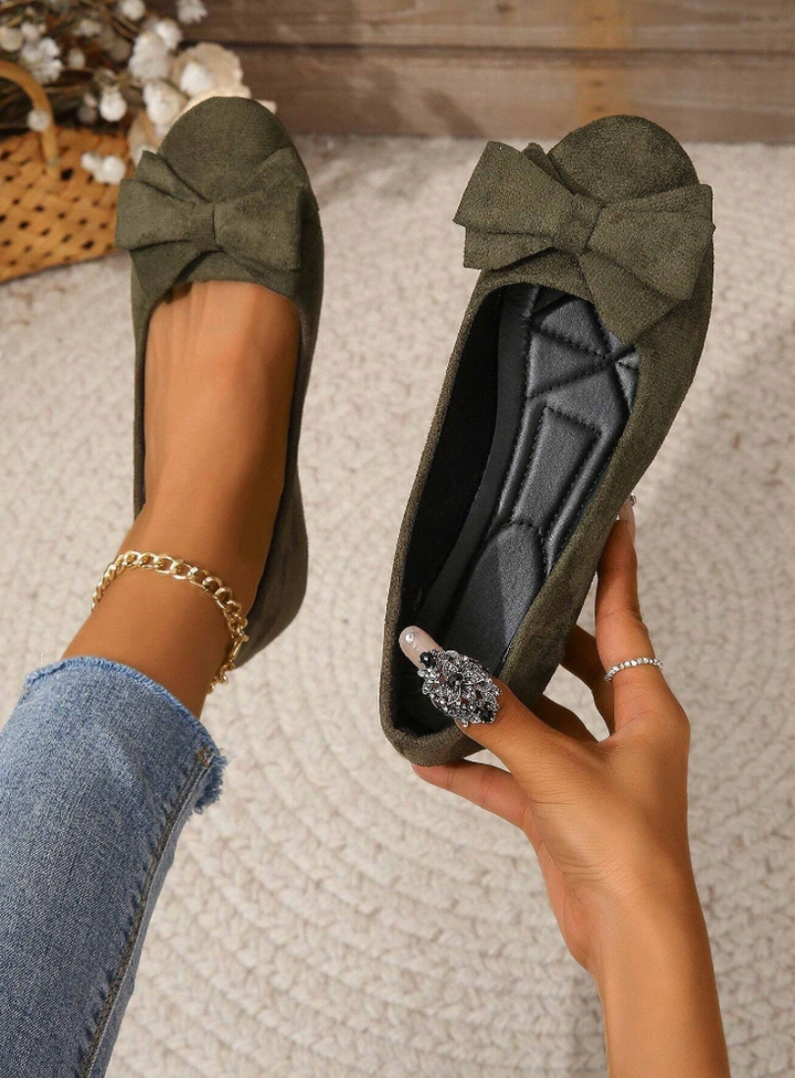 Belle | Suede Bow Ballet Flats