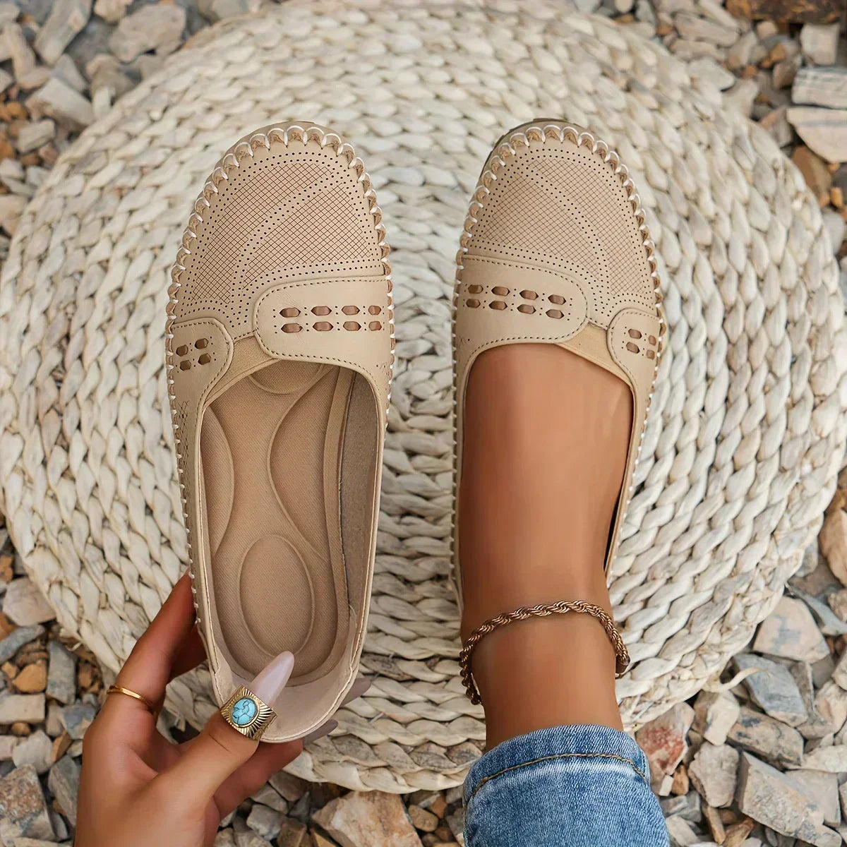 Bernadette | Women's Woven Slip-On Flats for Effortless Comfort