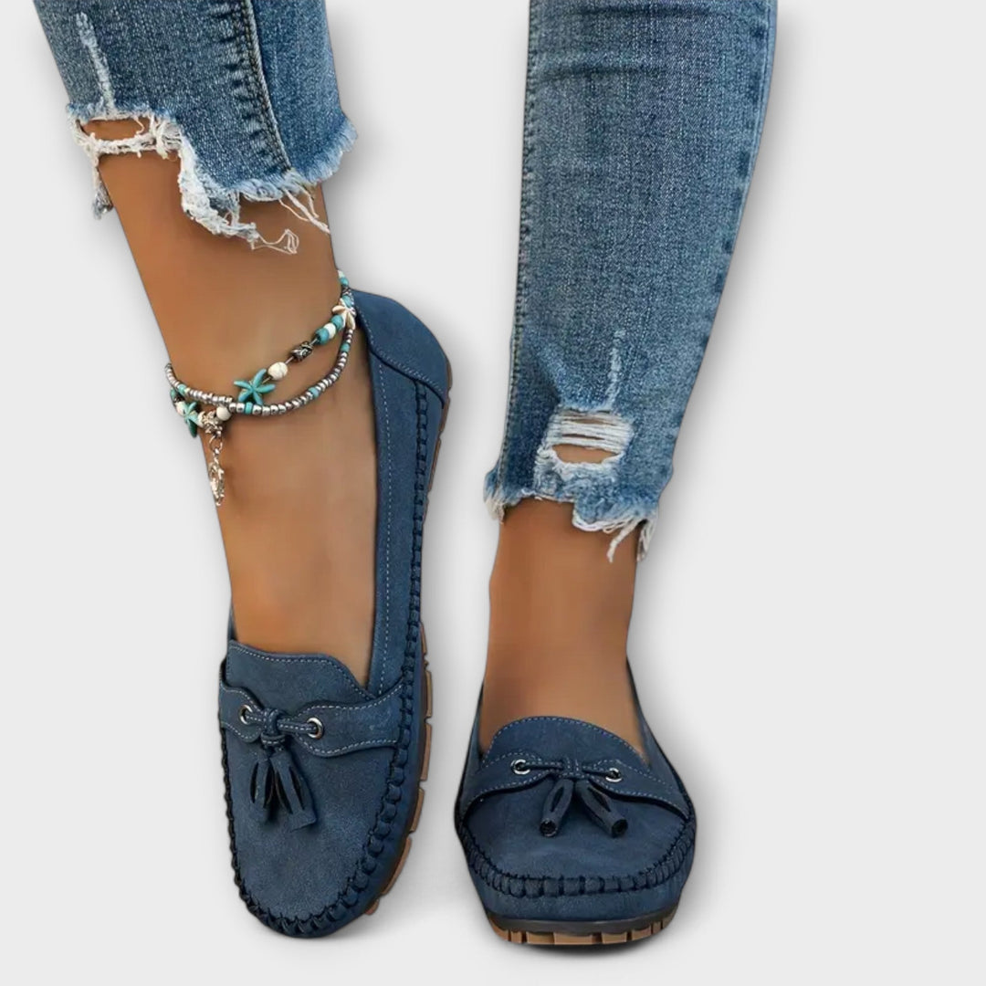Lola | Suede Tassel Slip-On Loafer Flats