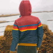 Raina | Rainbow Stripe Waterproof Quilted Jacket