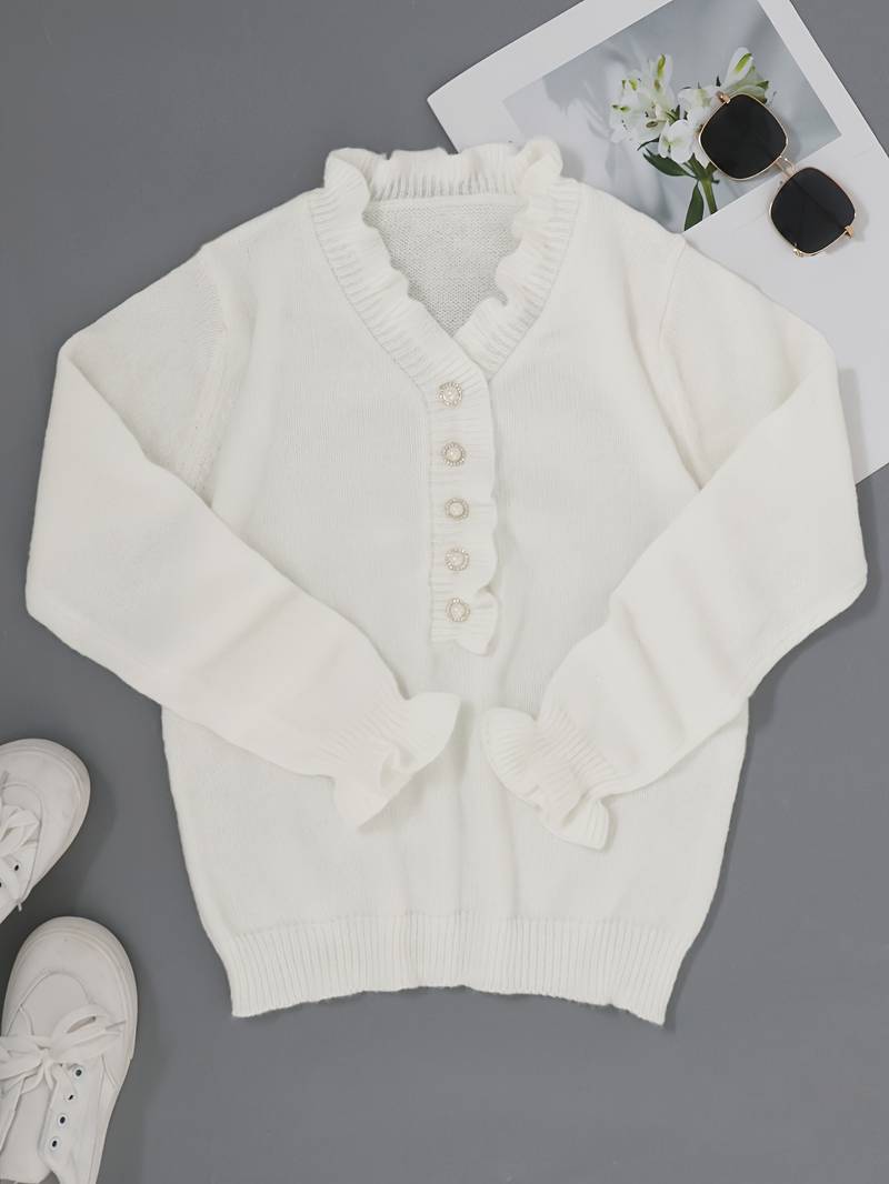 Amy | Women's Ruffle Trim Blouse for Effortless Elegance