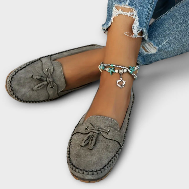 Lola | Suede Tassel Slip-On Loafer Flats