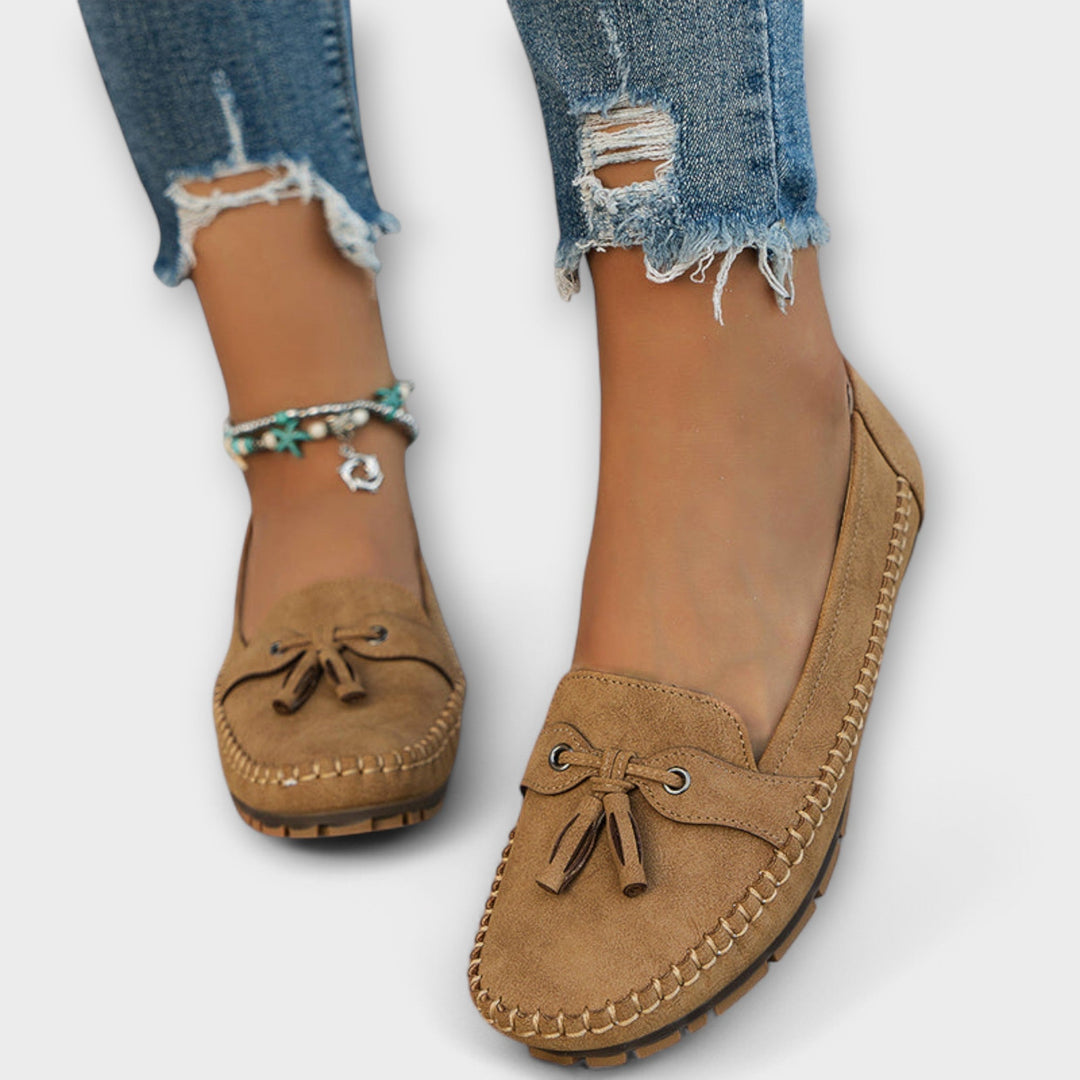 Lola | Suede Tassel Slip-On Loafer Flats