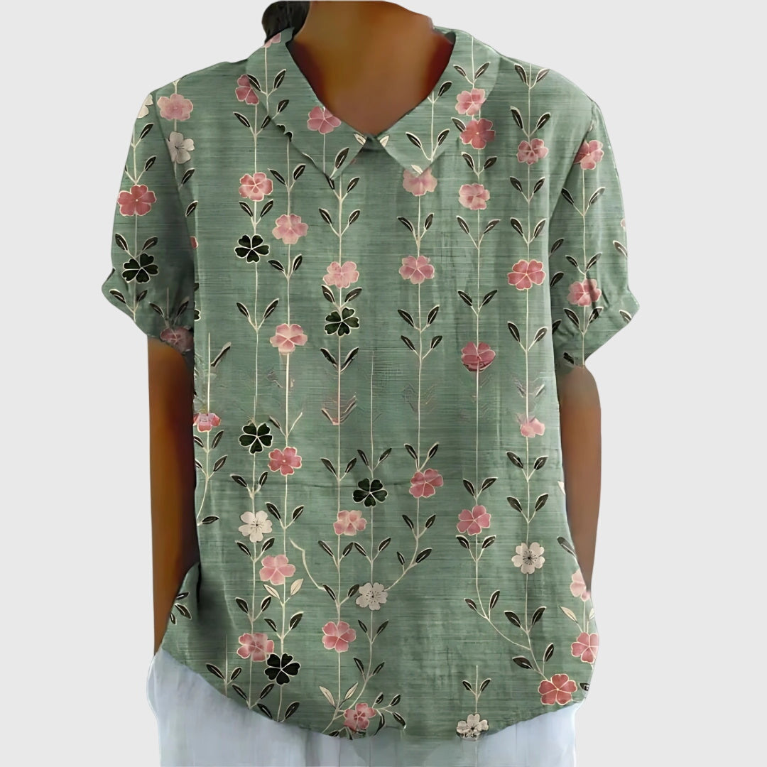 Roxane | Women's Floral Print Collared Blouse