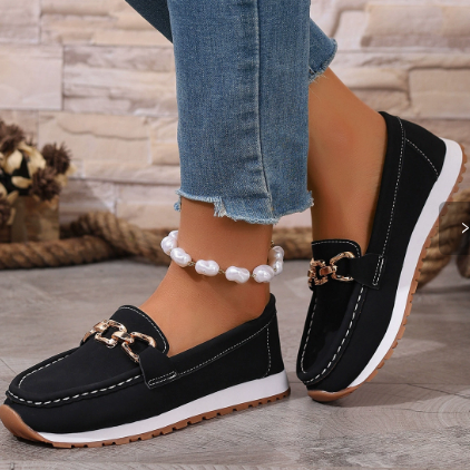 Harper | Chain-Trim Slip-On Platform Loafers