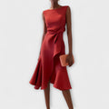 Ariane Asymmetric Ruffle Midi Dress