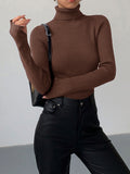Clara | Turtleneck Ribbed Long Sleeve Knit Sweater