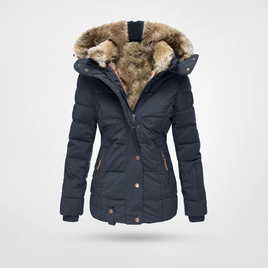 Sina | Faux Fur Hood Quilted Jacket