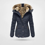 Sina | Faux Fur Hood Quilted Jacket
