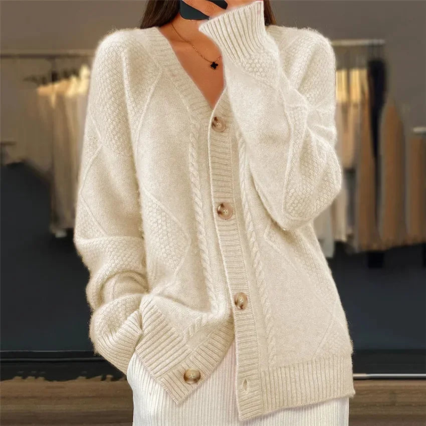 Kanita | Diamond Textured Knit Cardigan