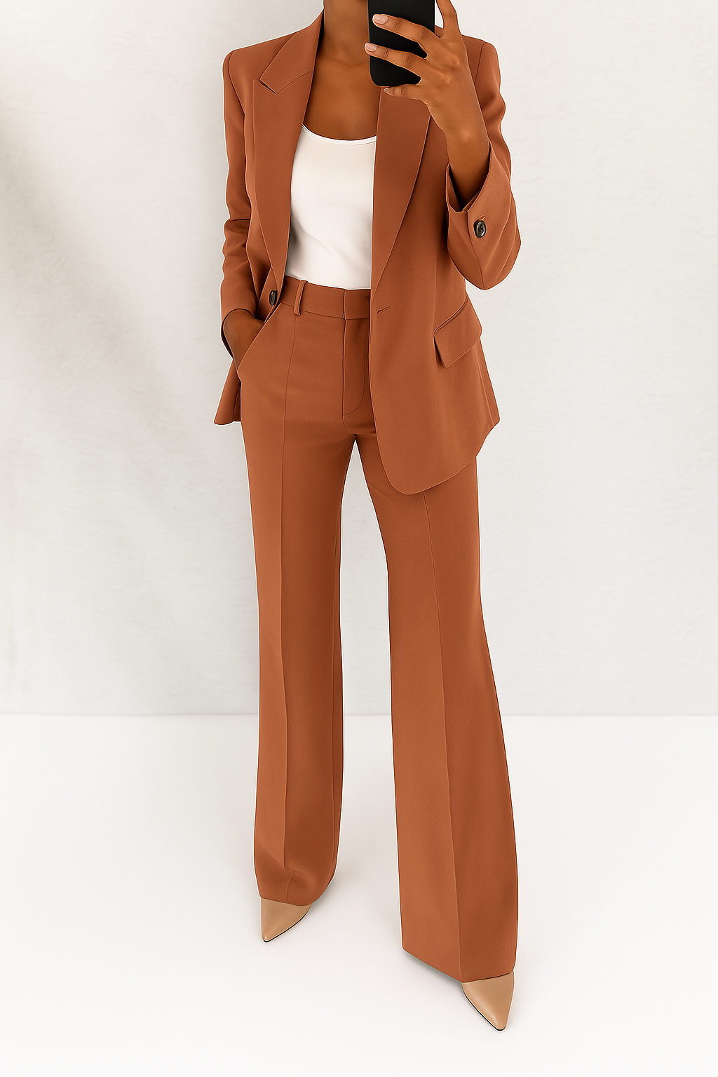 Aurore | Tailored Single-Button Blazer & Wide-Leg Trousers Set
