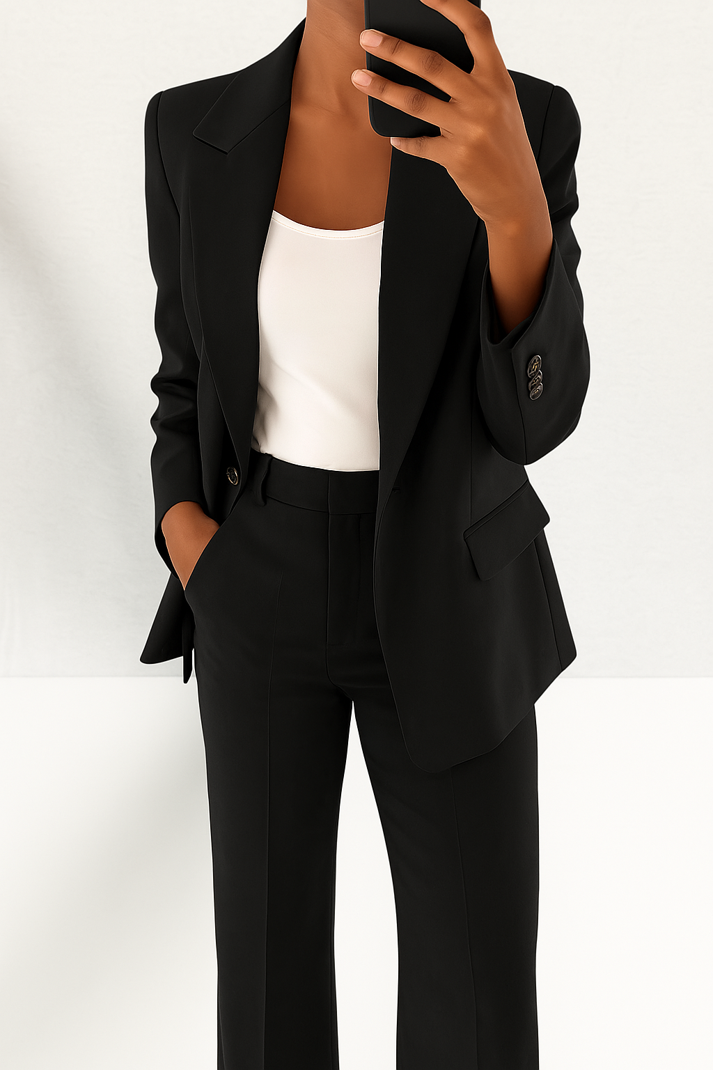 Aurore | Tailored Single-Button Blazer & Wide-Leg Trousers Set