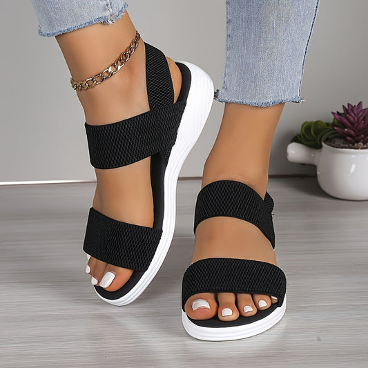 Emilia | Double-Strap Elastic Platform Sandals