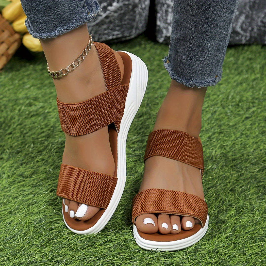 Emilia | Double-Strap Elastic Platform Sandals