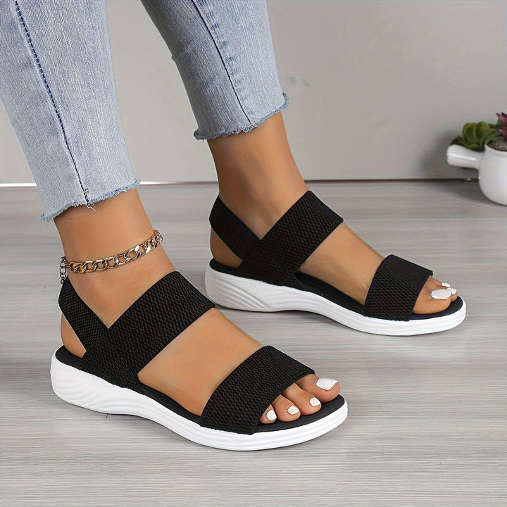 Emilia | Double-Strap Elastic Platform Sandals