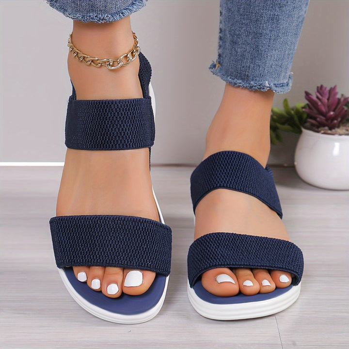 Emilia | Double-Strap Elastic Platform Sandals
