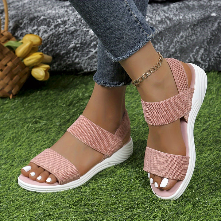 Emilia | Double-Strap Elastic Platform Sandals