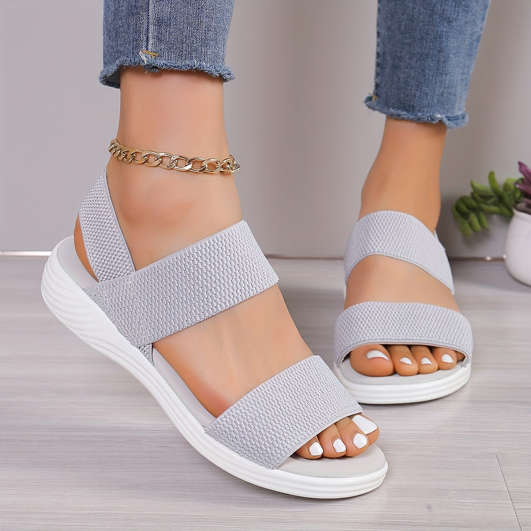 Emilia | Double-Strap Elastic Platform Sandals