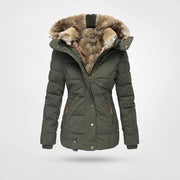 Sina | Faux Fur Hood Quilted Jacket
