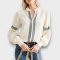 Mirelle Embroidered Ruffle Blouse