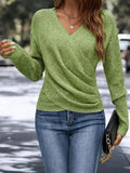Stella | V-Neck Wrap-Front Long Sleeve Knit Top