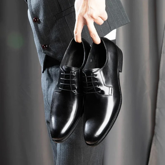 Daniel | Men's Black Leather Derby Dress Shoes