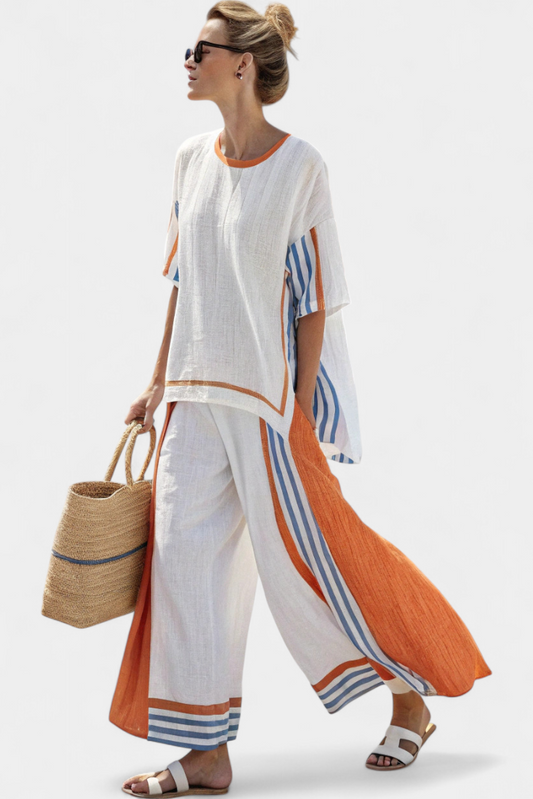Henrietta | Women's Striped Linen Co-ord Set for Effortless Summer Ease