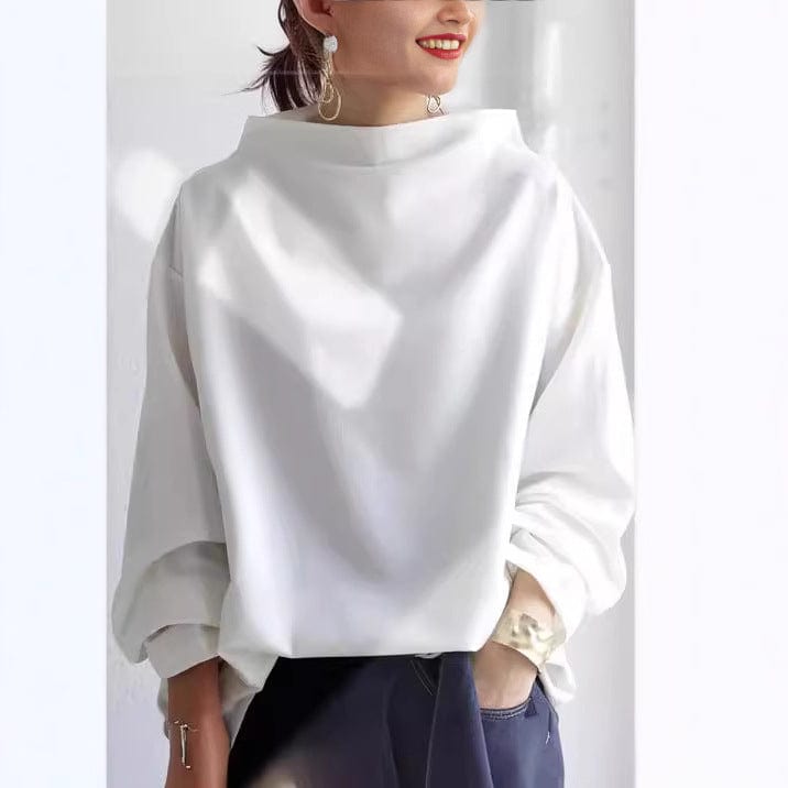 Sloane | Mock Neck Batwing Sleeve Oversized Sweatshirt Top