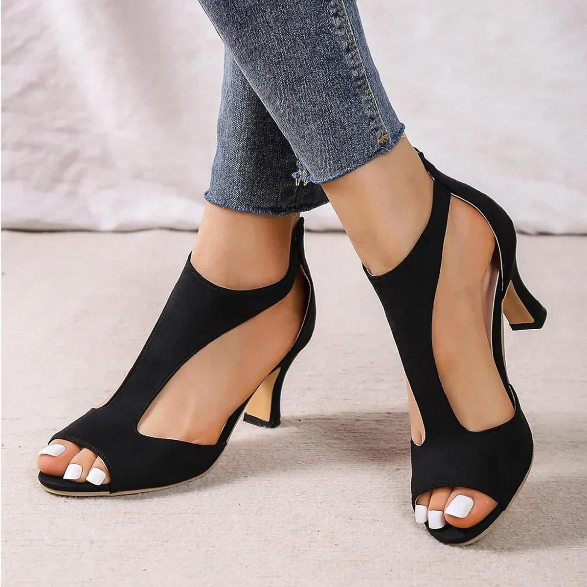 Anastasia | Women's T-Strap Heeled Sandals for Effortless Elegance