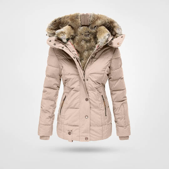 Sina | Faux Fur Hood Quilted Jacket