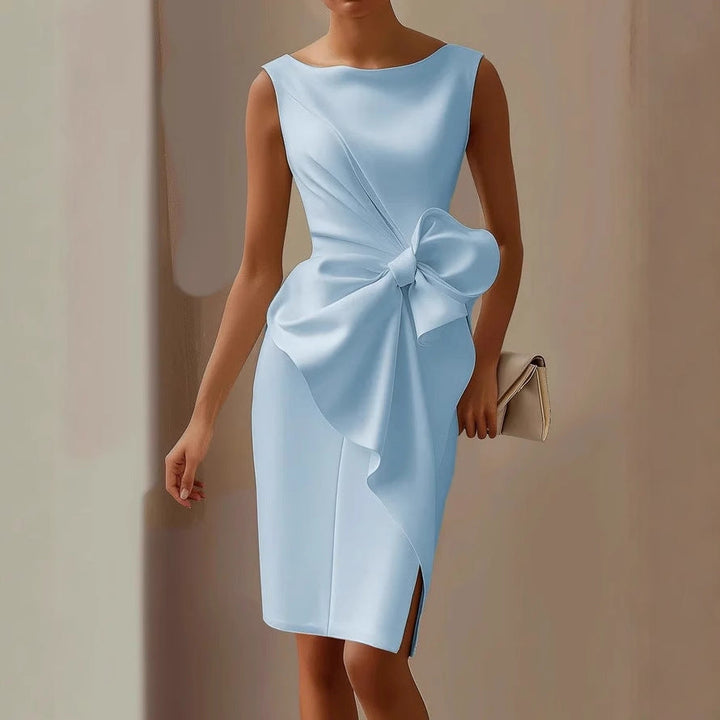 Bow | Satin Oversized Bow Bodycon Midi Dress