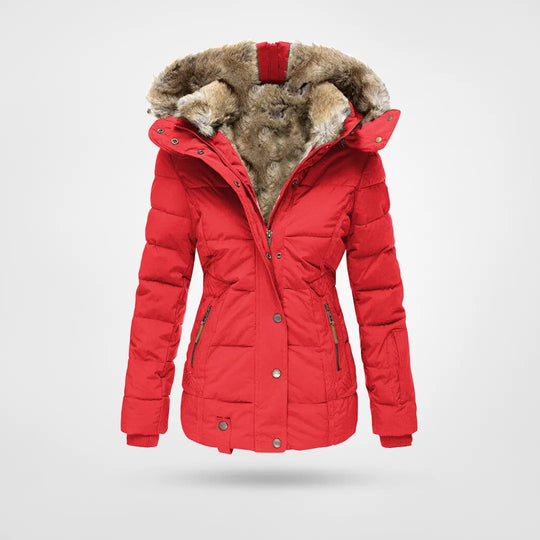 Sina | Faux Fur Hood Quilted Jacket