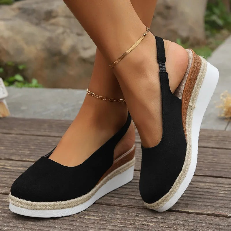 Sienna | Suede Slingback Espadrille Wedge Sandals