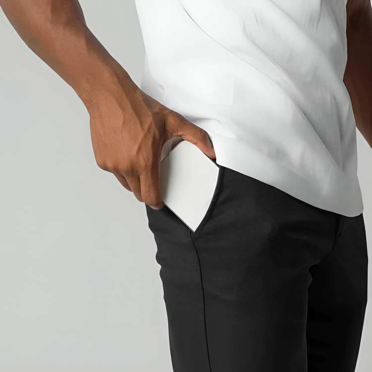 Marco | Men's Black Slim Fit Chino Trousers
