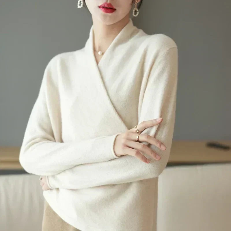Ottoline | Women's Wrap Front Knit Top for Effortless Elegance