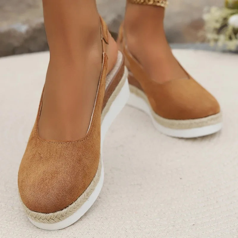 Sienna | Suede Slingback Espadrille Wedge Sandals