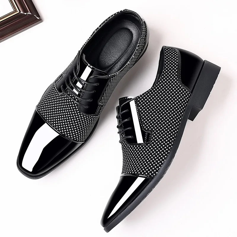 Henry | Men's Black Textured Oxford Shoes