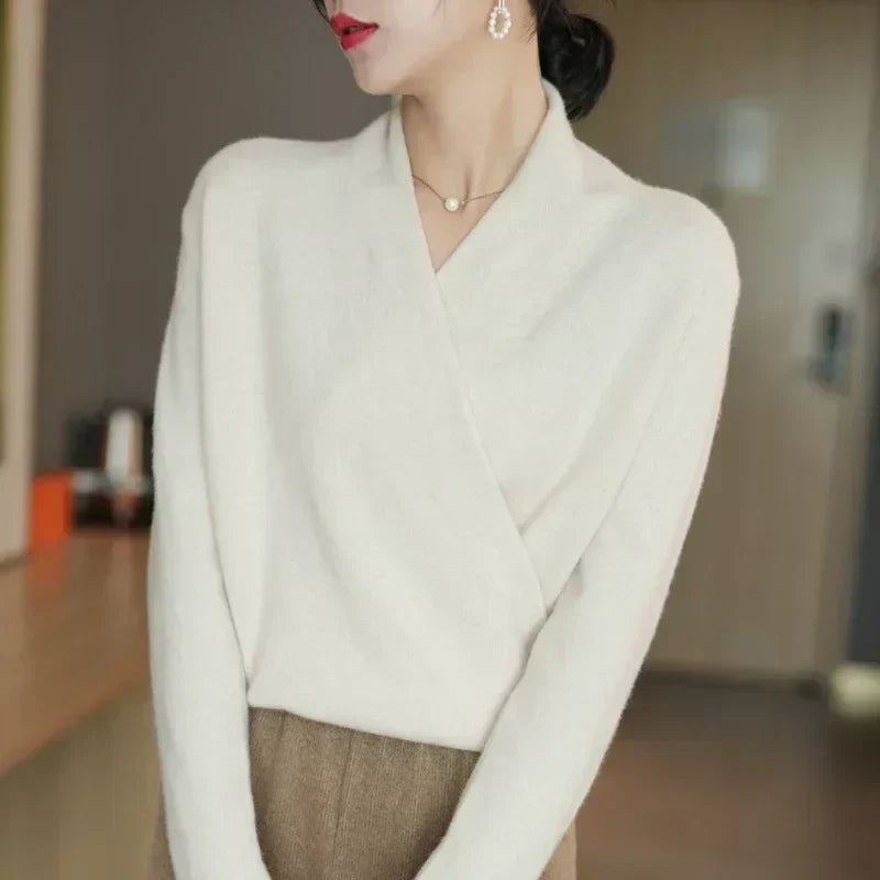 Ottoline | Women's Wrap Front Knit Top for Effortless Elegance