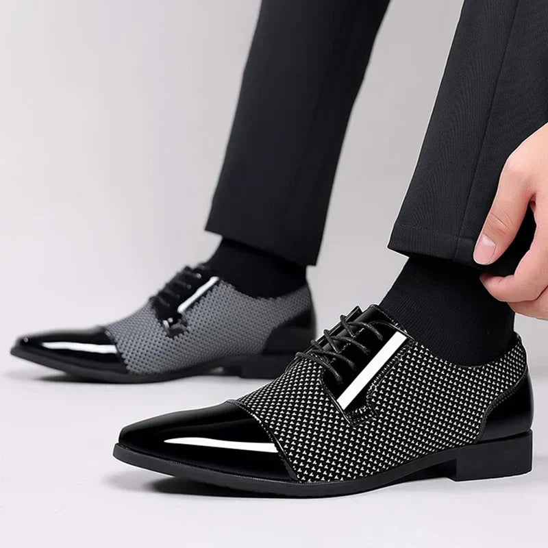 Henry | Men's Black Textured Oxford Shoes