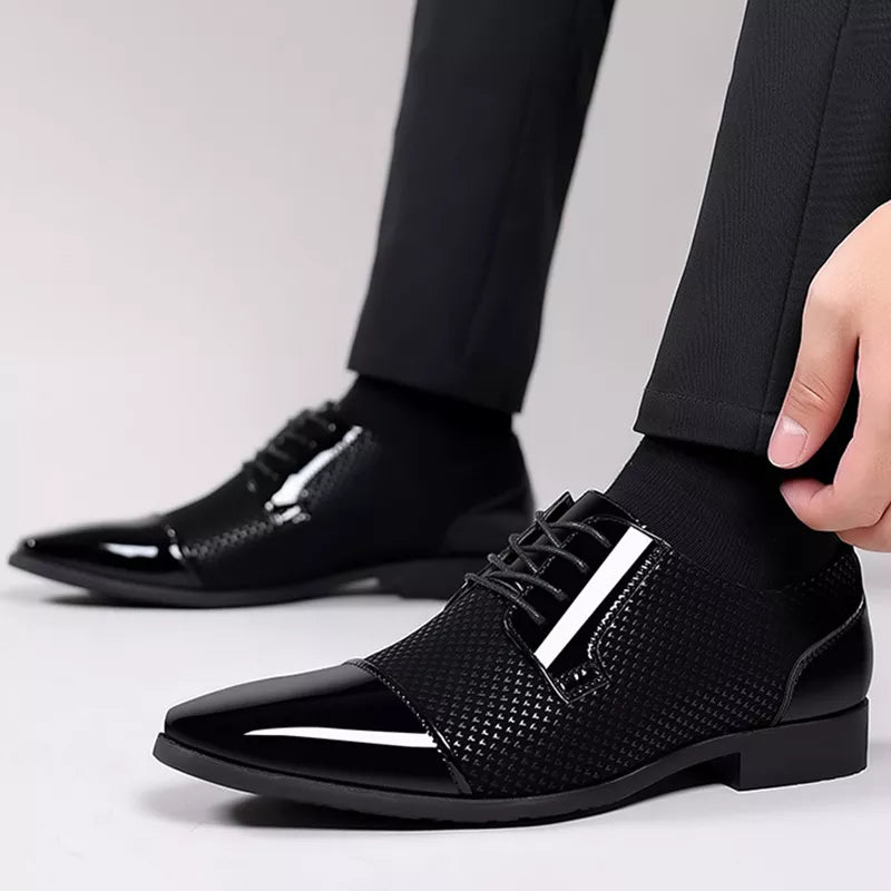 Henry | Men's Black Textured Oxford Shoes