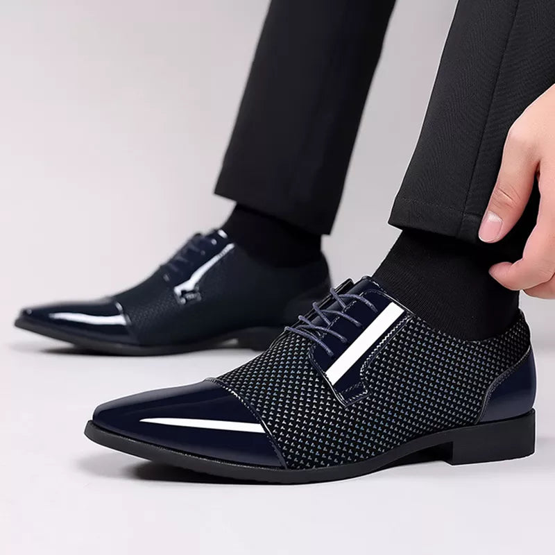 Henry | Men's Black Textured Oxford Shoes