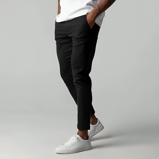 Marco | Men's Black Slim Fit Chino Trousers